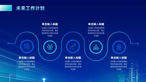 蓝色绿色科技风年中工作总结汇报ppt模板年中总结