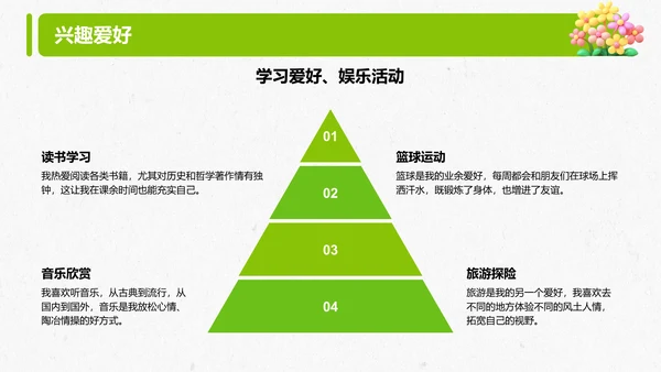 绿色3D风大学新生入学自我介绍PPT模板