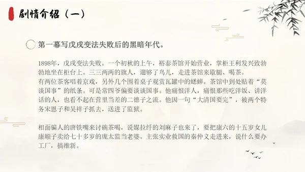 茶馆古风高中二年级语文PPT课件说课中国风高中必修下册