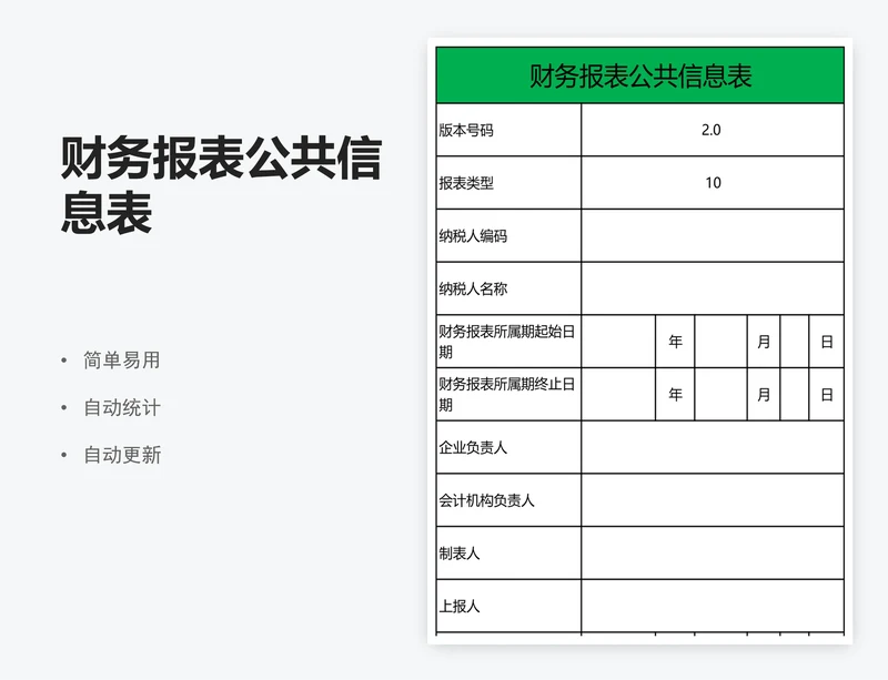 财务报表公共信息表