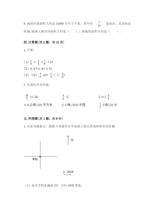 人教版六年级上册数学期末测试卷（各地真题）.docx