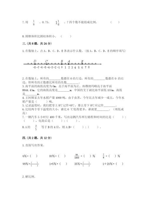 小学六年级数学毕业试题附答案【研优卷】.docx