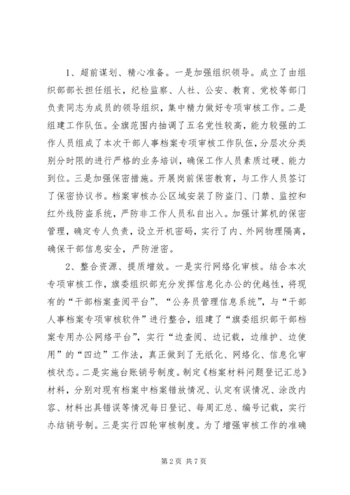 人事档案专项审核的工作总结范文.docx
