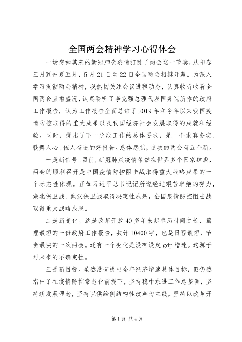 全国两会精神学习心得体会.docx