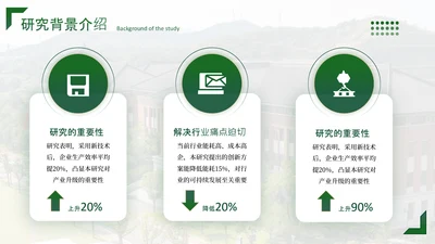 绿色学院风3项并列关系图PPT单页