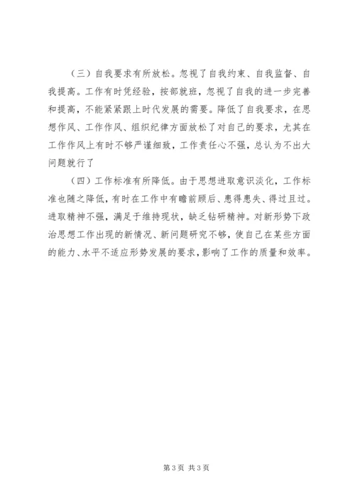 创先争优民主生活会个人发言提纲.docx