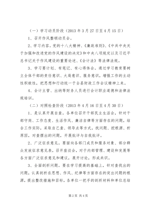 财政局作风整治实施方案.docx