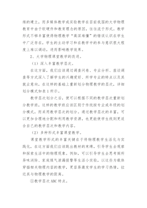 小议大学物理课堂教学的丰富论文.docx