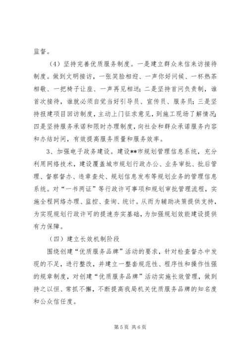 市规划局创优质服务品牌活动实施方案 (3).docx