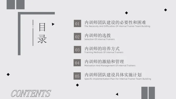 灰色商务形状风如何打造内训师团队