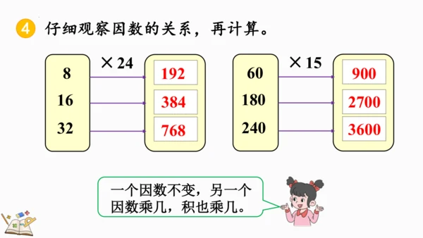 人教版 四年级数学上册 4.4《积的变化规律》（课件）（共15张PPT）