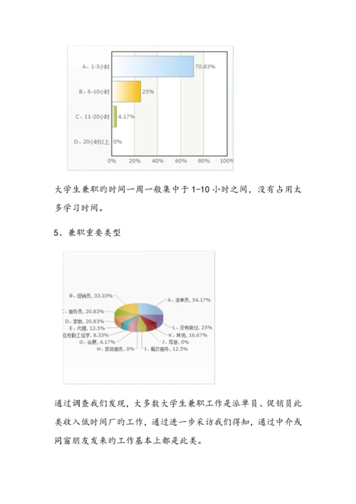 大学生课外兼职情况问卷调查汇总报告.docx
