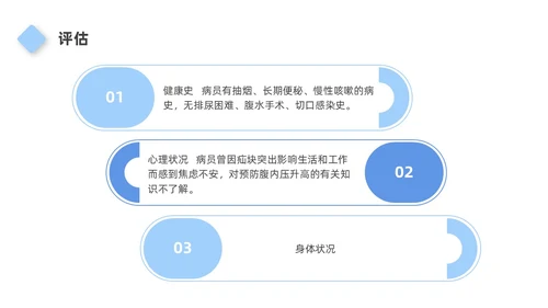 蓝色简约风格腹股沟疝护理查房PPT