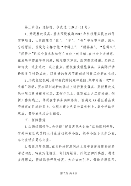 科技局党组解放思想实施意见.docx