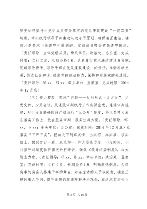 人民法院党组党的群众路线教育实践活动整改方案.docx