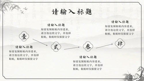 黑色中国风水墨古韵文学经典PPT模板