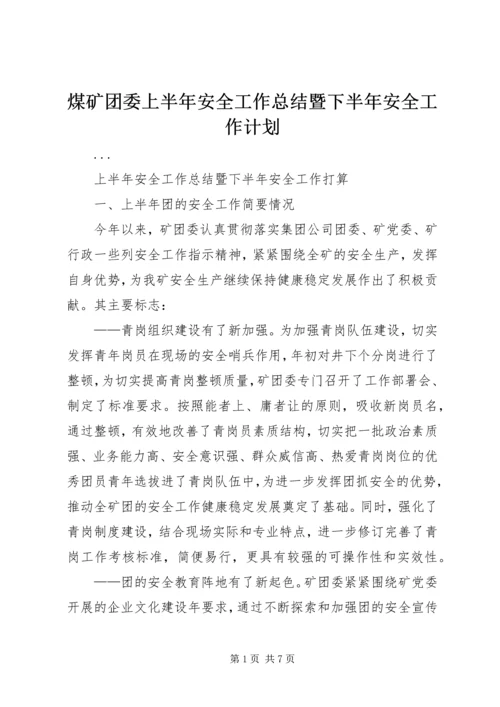 煤矿团委上半年安全工作总结暨下半年安全工作计划 (10).docx