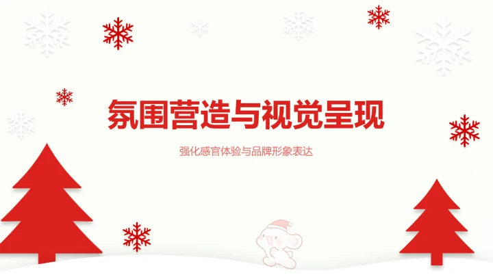 眠眠兔红白色简约风圣诞节活动策划