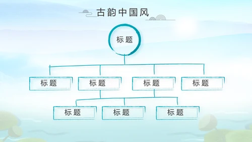 水墨中国风荷花党风廉政文化总结PPT