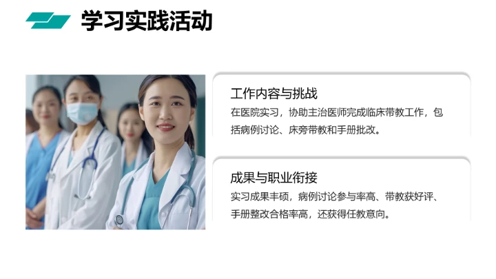 绿色商务风临床医学专业大学生求职综合能力展示职业生涯规划通用PPT模版