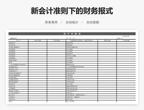 新会计准则下的财务报式