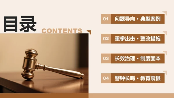 棕色简约风违规吃喝专项整改专题工作汇报PPT模板