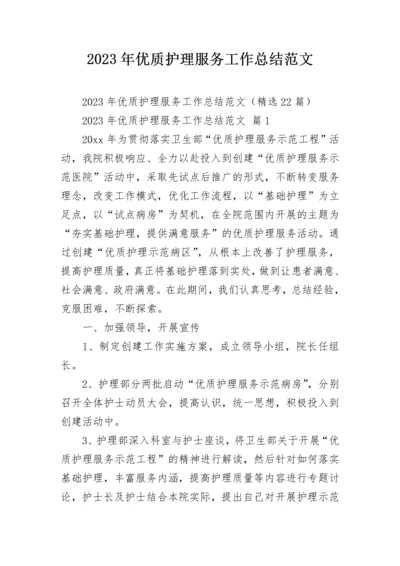 2023年优质护理服务工作总结范文_1.docx