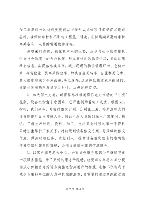 振华公司物资部工作计划总结.docx