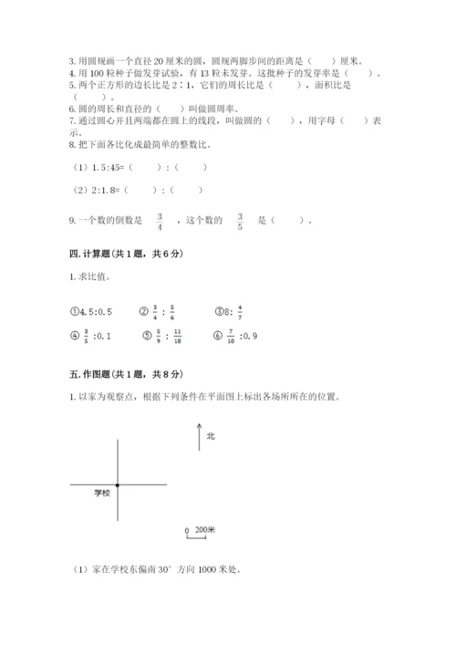 小学六年级上册数学期末测试卷含答案【名师推荐】.docx