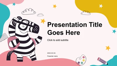 红色卡通风可爱卡通幼儿园通用模板PPT主题