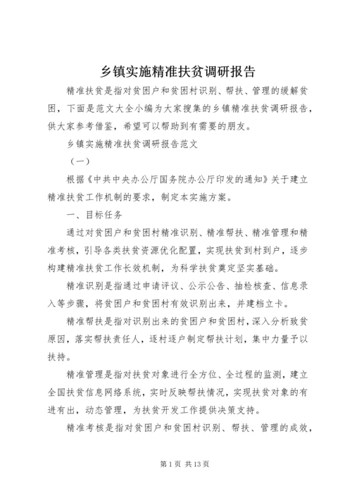 乡镇实施精准扶贫调研报告.docx