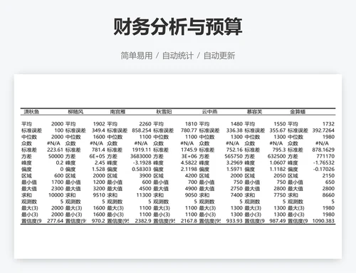 财务分析与预算