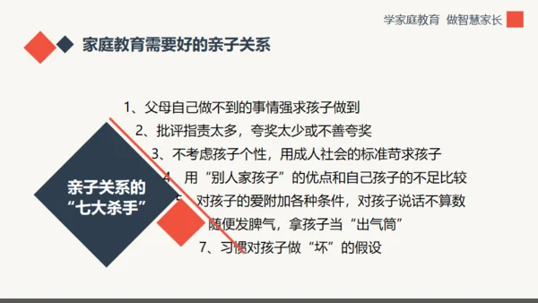 学家庭教育做智慧家长通用PPT模板