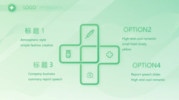 绿色医疗医药工作总结汇报动态PPT