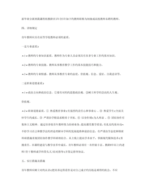 青年教师培养方案及实施计划.docx
