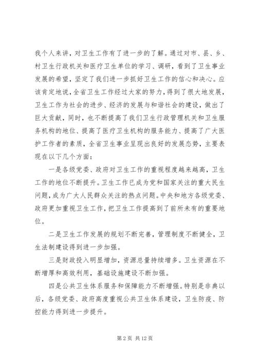 卫生工作调研座谈会上讲话.docx