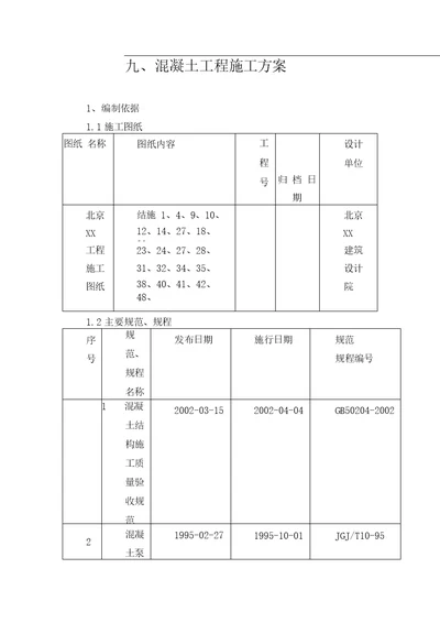 混凝土工程施工方案