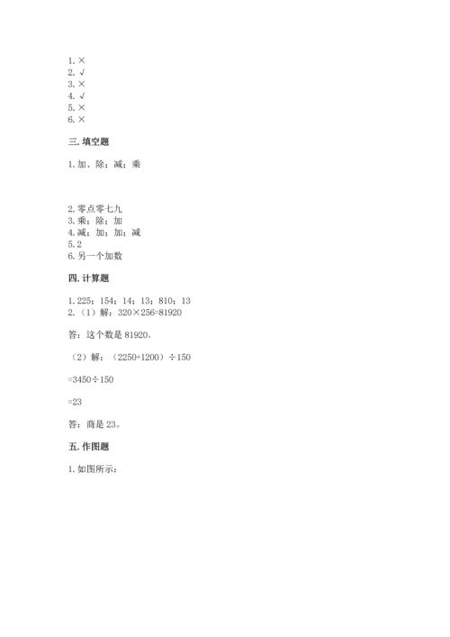 小学四年级下册数学期末测试卷含答案（预热题）.docx