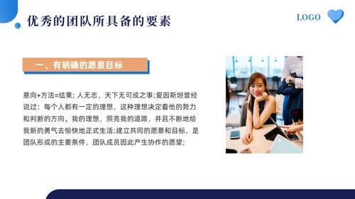 蓝色简约如何打造高效团队让1加1大于2PPT模板宣传PPT动团队建设