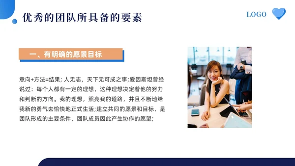 蓝色简约如何打造高效团队让1加1大于2PPT模板宣传PPT动团队建设