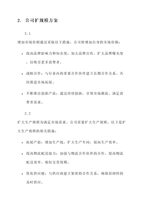 公司扩规模的方案