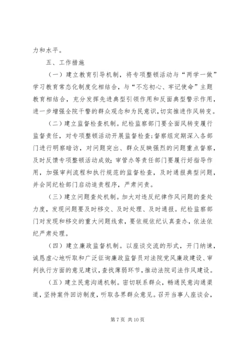 人民法院司法作风专项整顿活动实施方案.docx