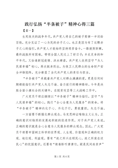 践行弘扬“半条被子”精神心得三篇.docx