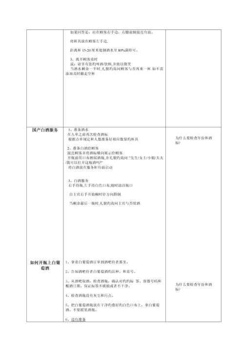 吧台服务标准流程及重点标准范本.docx