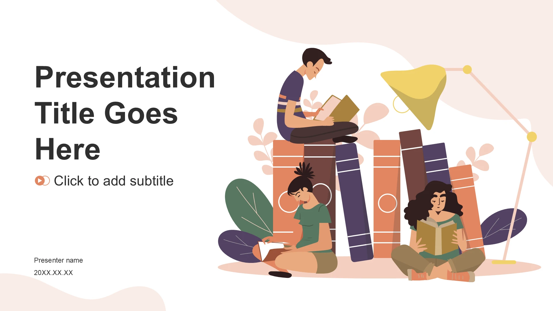 粉色插画风读书分享会PPT主题