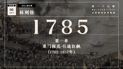 复古报纸风历史人物介绍林则徐