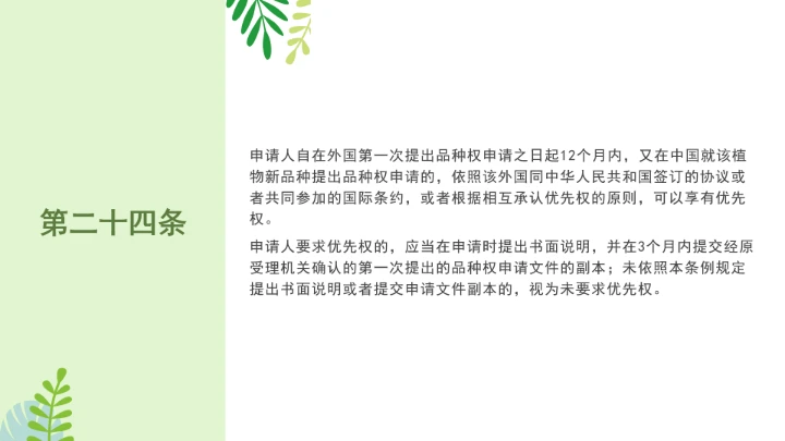 普法全文学习2025年4月新修订《中华人民共和国植物新品种保护条例》PPT课件