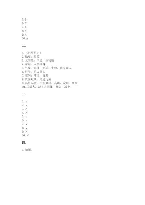 六年级下册道德与法治第二单元《爱护地球 共同责任》测试卷精品【全优】.docx