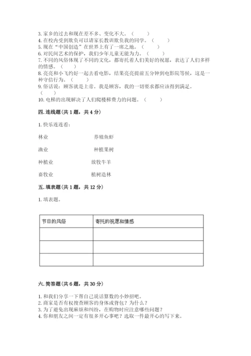 部编版道德与法治四年级下册 期末测试卷及参考答案（黄金题型）.docx