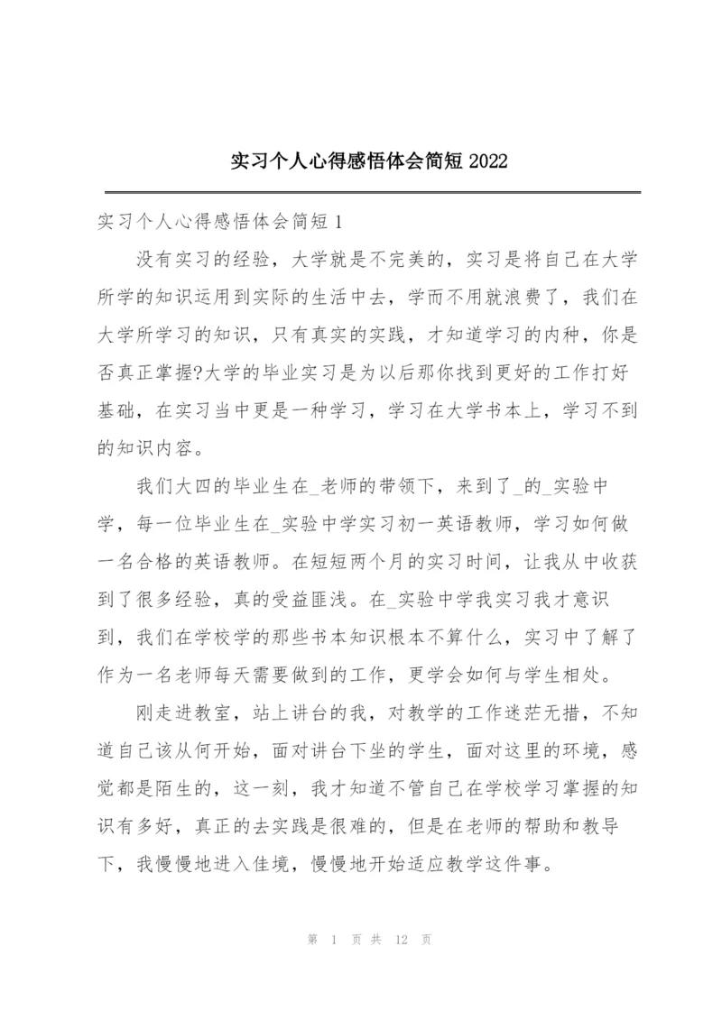 实习个人心得感悟体会简短2022.docx